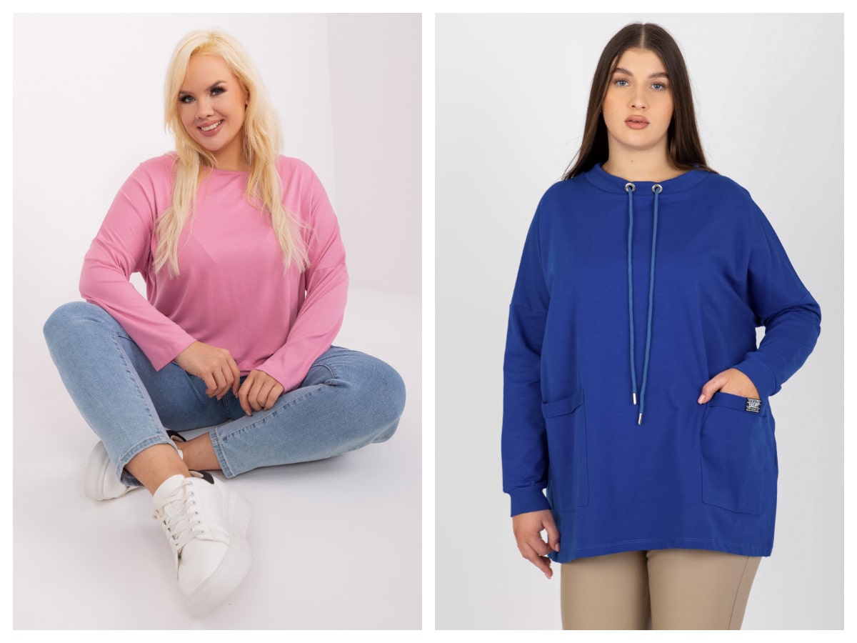 Moda plus size basic - stylowe bluzy